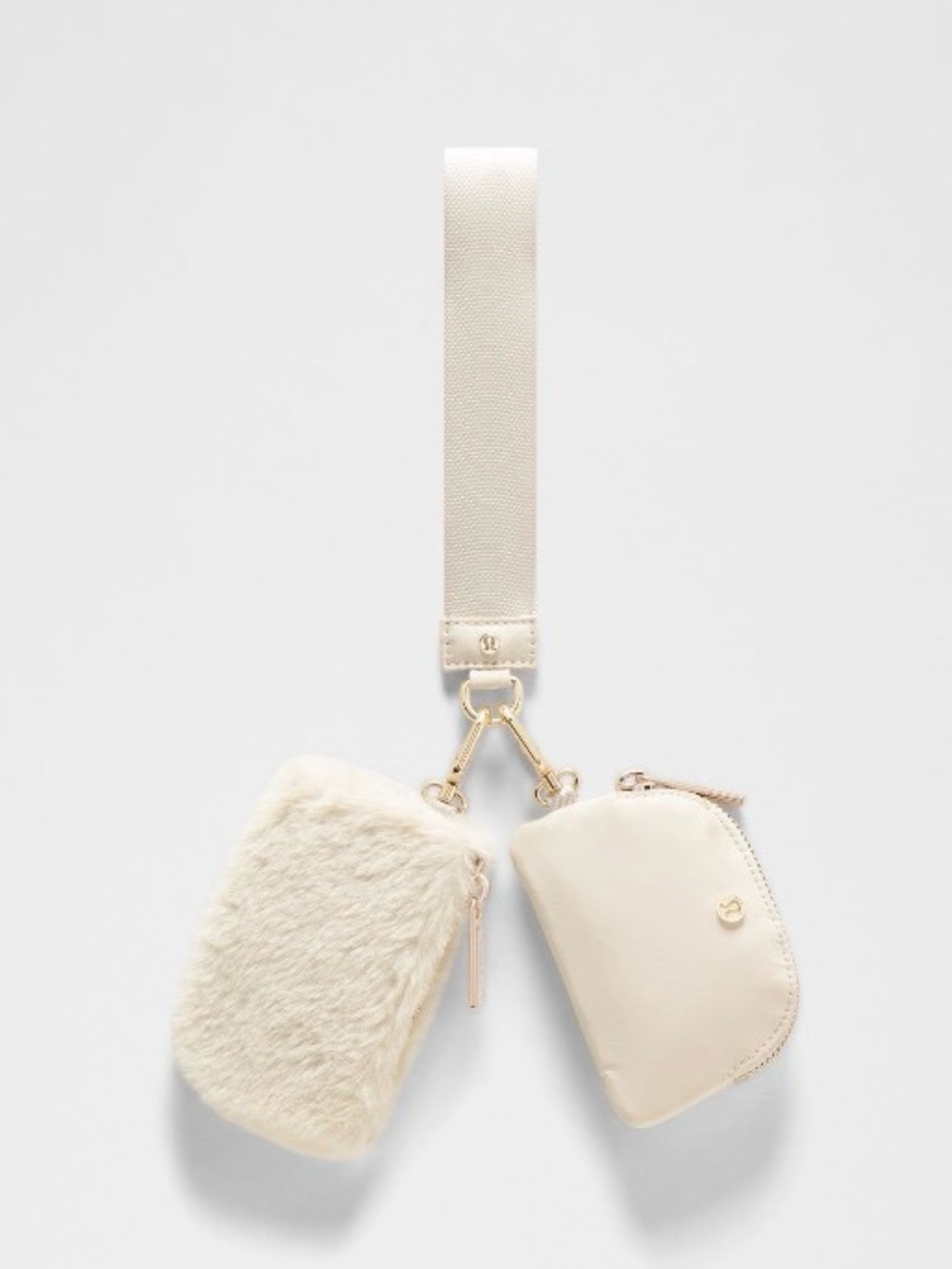 lululemon athletica Cream Double Pouch Key & Card Holder with Strap